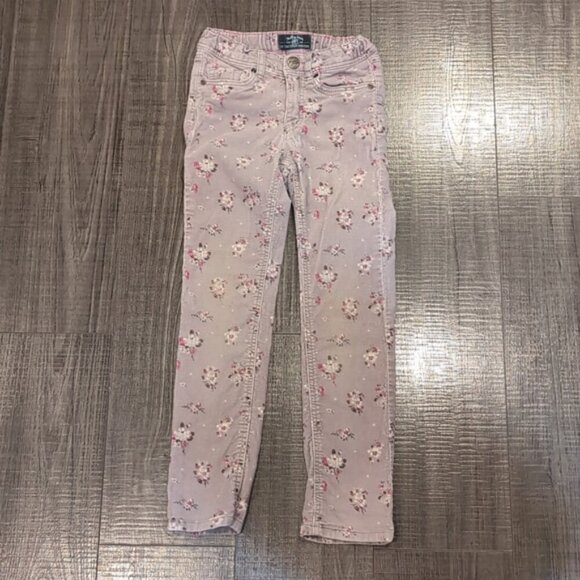 3/$20 H&M L.O.G.G. Floral Corduroy Pants Girls 5 6 Back To School Adjustable - Picture 11 of 11